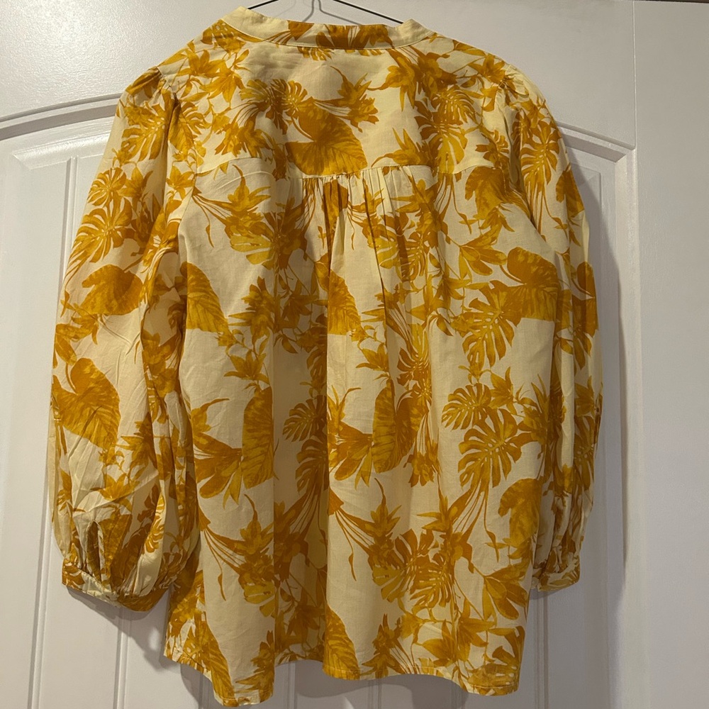 Banana Republic Mustard Floral Top - Picture 3 of 4